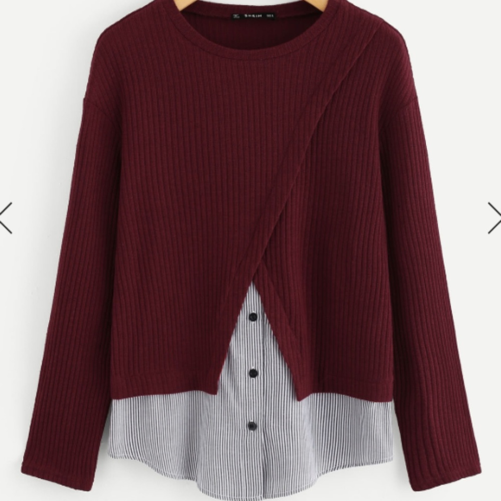 Overlap tee Contrast Stripe